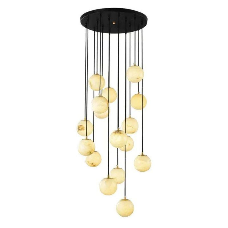 Alabaster Global Wavy Chandelier-Pendant for living room,Pendant for kitchen,Pendant for bathrooms,Pendant for bedrooms,Pendant for foyer,Pendant for stairways,Pendant for dining room-Jecanoli