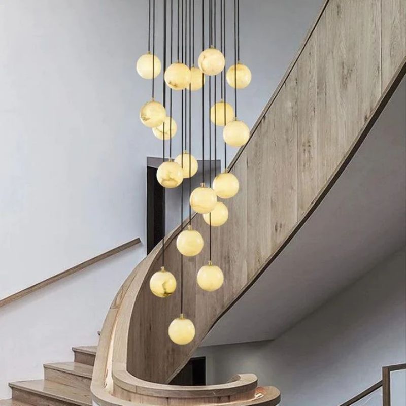Alabaster Global Wavy Chandelier-Pendant for living room,Pendant for kitchen,Pendant for bathrooms,Pendant for bedrooms,Pendant for foyer,Pendant for stairways,Pendant for dining room-Jecanoli