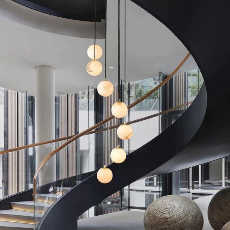 Alabaster Global Wavy Chandelier-Pendant for living room,Pendant for kitchen,Pendant for bathrooms,Pendant for bedrooms,Pendant for foyer,Pendant for stairways,Pendant for dining room-Jecanoli