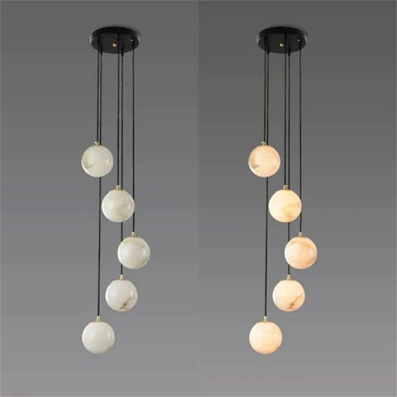 Alabaster Global Wavy Chandelier-Pendant for living room,Pendant for kitchen,Pendant for bathrooms,Pendant for bedrooms,Pendant for foyer,Pendant for stairways,Pendant for dining room-Jecanoli