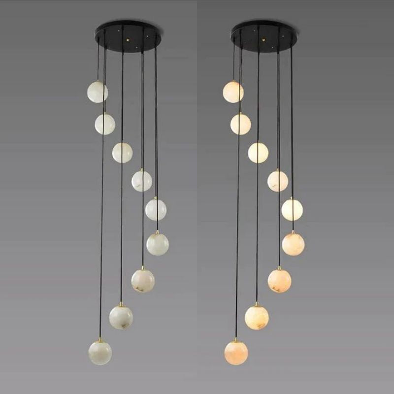 Alabaster Global Wavy Chandelier-Pendant for living room,Pendant for kitchen,Pendant for bathrooms,Pendant for bedrooms,Pendant for foyer,Pendant for stairways,Pendant for dining room-Jecanoli