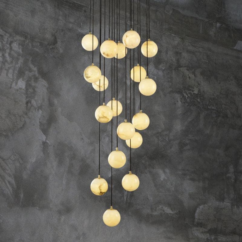 Alabaster Global Wavy Chandelier-Pendant for living room,Pendant for kitchen,Pendant for bathrooms,Pendant for bedrooms,Pendant for foyer,Pendant for stairways,Pendant for dining room-Jecanoli