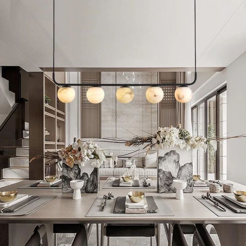 Alabaster Clool Linear Chandelier-Pendant for living room,Pendant for kitchen,Pendant for bathrooms,Pendant for bedrooms,Pendant for foyer,Pendant for stairways,Pendant for dining room-Jecanoli
