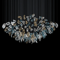 Designer Aqua Ripple Glass Art Customize Chandelier-Chandelier-Jecanoli