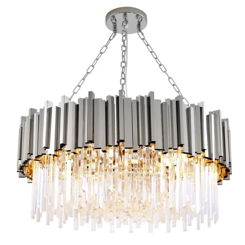 Astra Gold/Chrome Crystal Chandelier for Living Room & Dining Room-Crystal Chandelier-Jecanoli