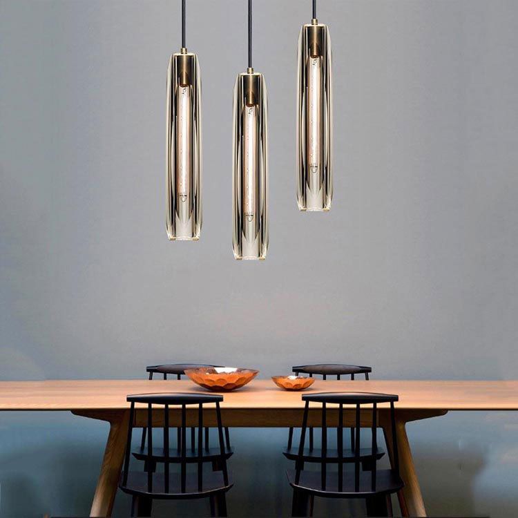 Audrey Crystal Pendant Light with Hand‑Polished Brass Finish