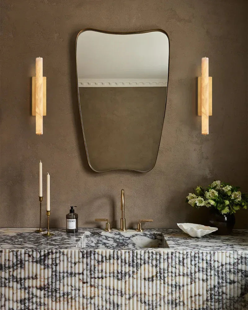 Audubon Alabaster Single Sconce-Jecanoli