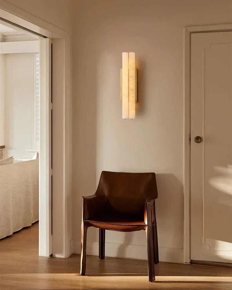 Audubon Alabaster Double Sconce-Jecanoli