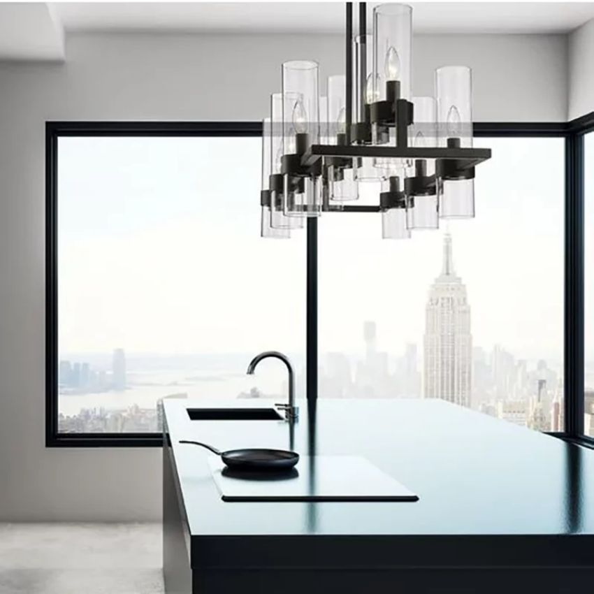 Brio Rectangles Chandelier 43"-chandelier for bedroom,chandelier for dining room,chandelier for stairways,chandelier for foyer,chandelier for bathrooms,chandelier for living room-Jecanoli