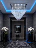 Large Rectangle Modern Glass Teardrop Flush Mounted Chandelier 59
