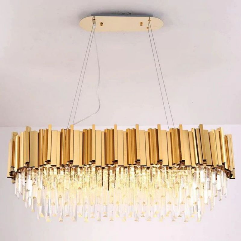 Bourbons Felipe Crystal Oval Chandelier-chandeliers for dining room,chandeliers for stairways,chandeliers for foyer,chandeliers for bedrooms,chandeliers for kitchen,chandeliers for living room-Jecanoli
