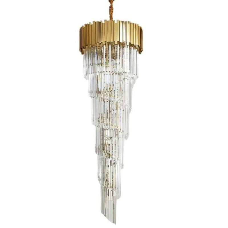 Bourbons Louis 2-Story Crystal Round Chandelier-Chandelier-Jecanoli