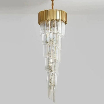 Bourbons Louis 2-Story Crystal Round Chandelier-Chandelier-Jecanoli
