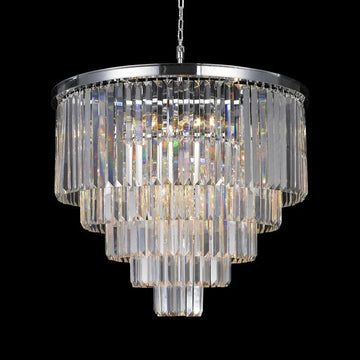 20-39 Inch Round Crystal Lighting Multiple Tiered Modern Chandelier for Living Room-现代灯-Jecanoli