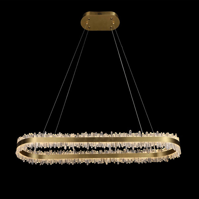 Modern 47 Inch Linear Chandelier Modern Quartz Crystal Chandelier for Dining Room-Chandelier-Jecanoli