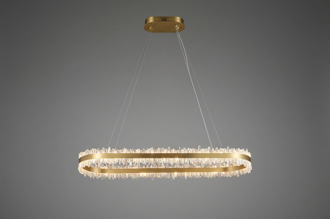 Modern 47 Inch Linear Chandelier Modern Quartz Crystal Chandelier for Dining Room-Chandelier-Jecanoli