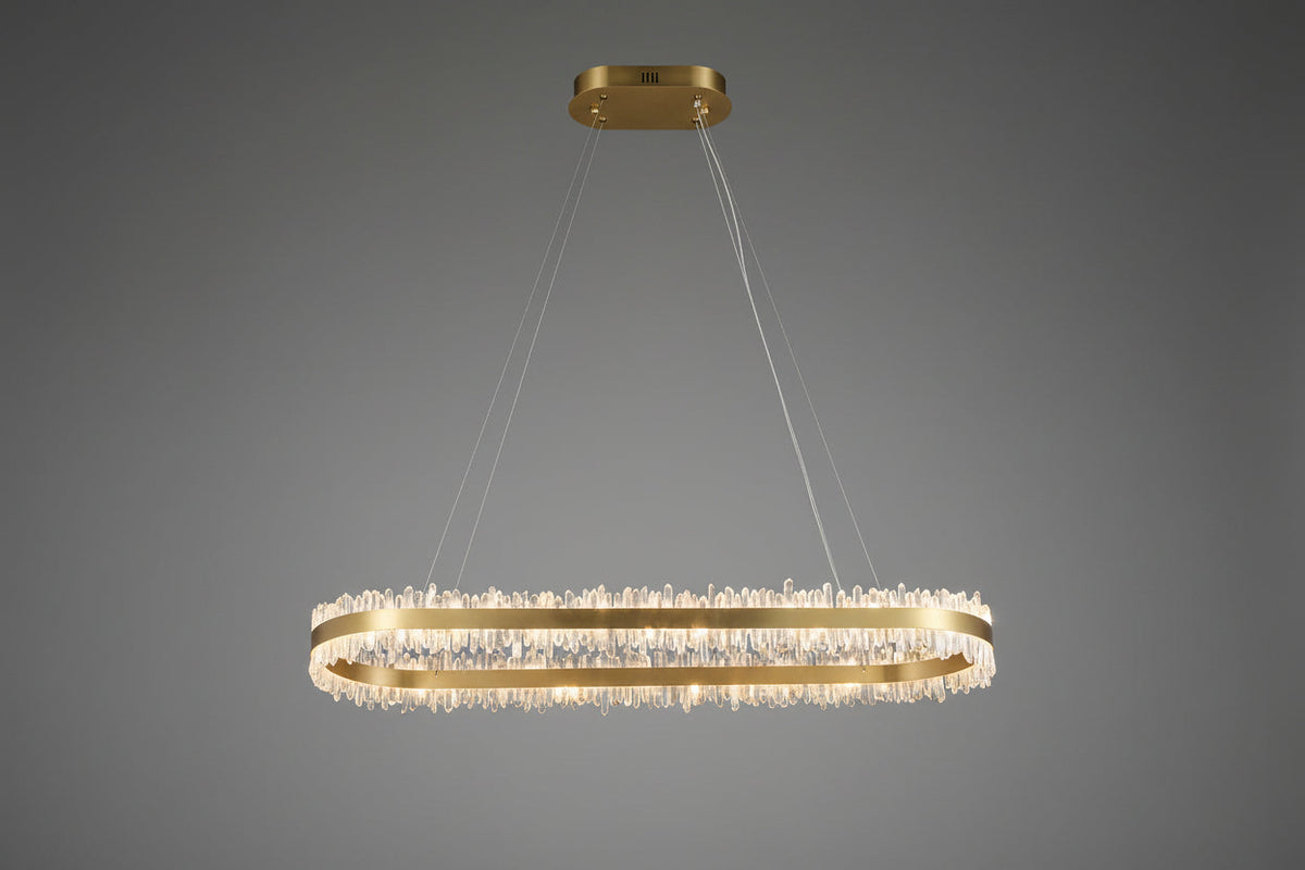 Modern 47 Inch Linear Chandelier Modern Quartz Crystal Chandelier for Dining Room-Chandelier-Jecanoli