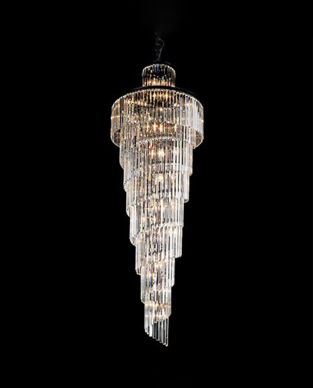 Long Spiral Crystal Chandelier for Staircase 39"W 118"H-大吊灯-Jecanoli