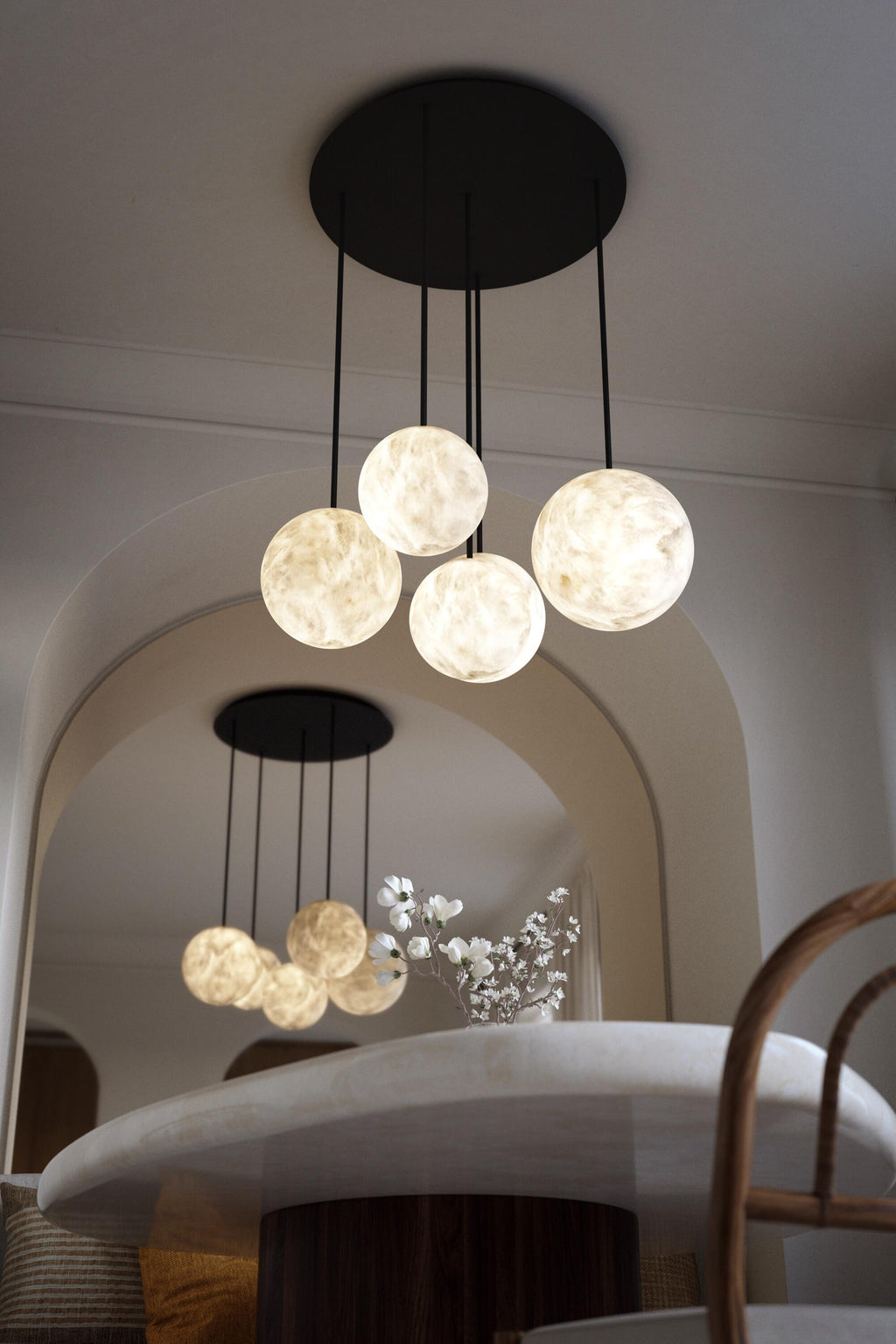 Alabaster Constellation Chandelier, Multi Pendant Light