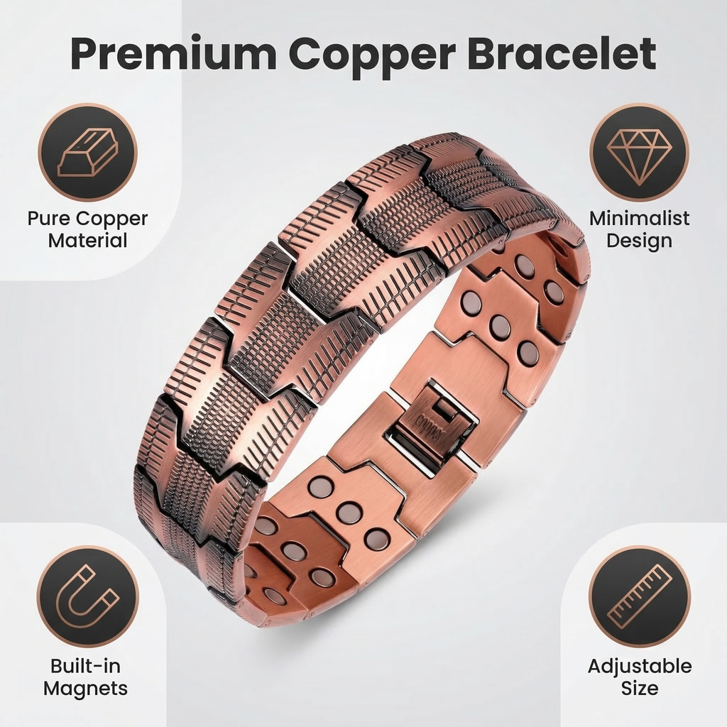 Copper Magnetic Therapy Bracelet for Men