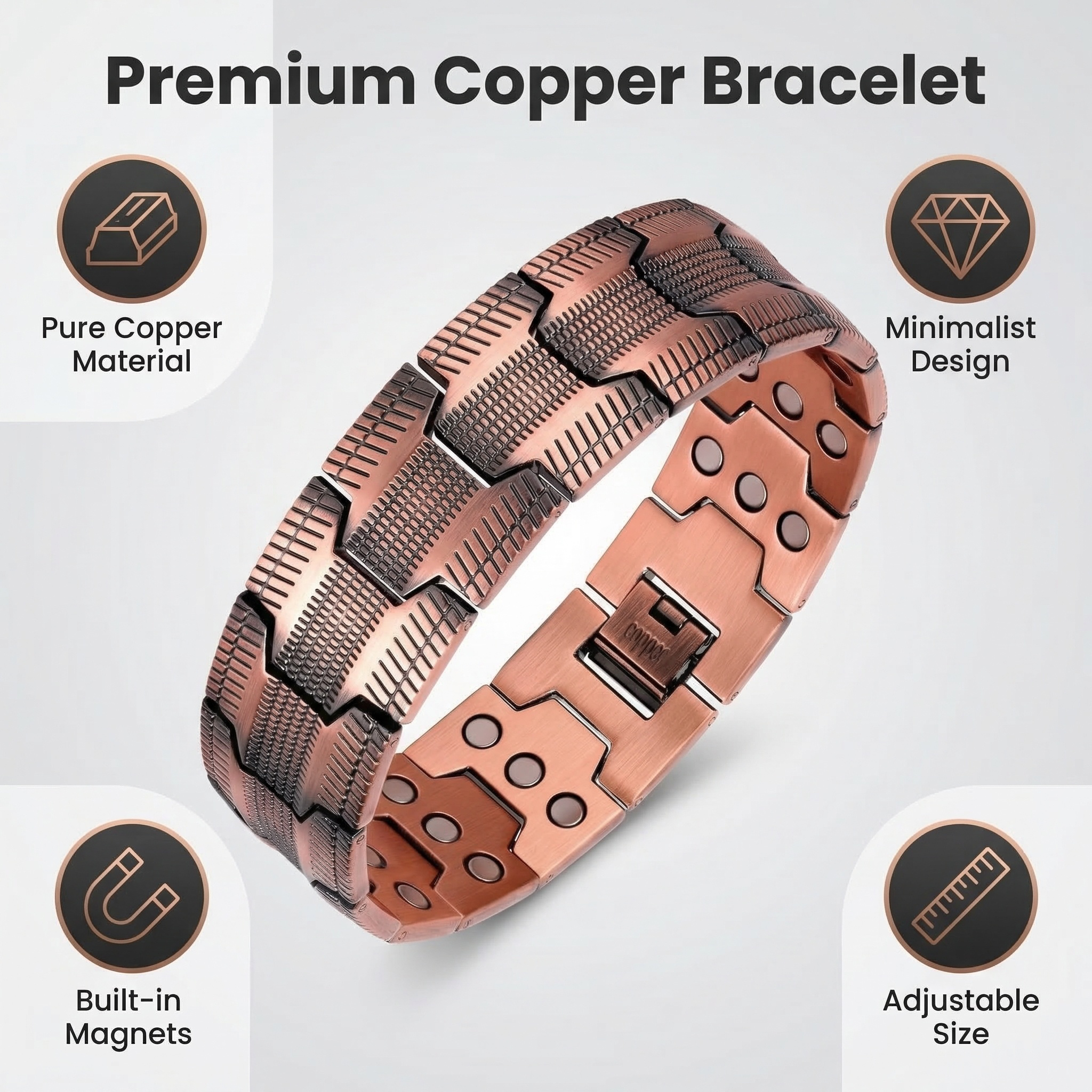 Copper Magnetic Therapy Bracelet for Men