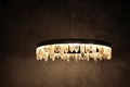 Designer 36 Inch Round Modern Chandelier Brass & Clear Geode Quartz Crystal Hanging Light-Chandelier-Jecanoli