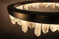 Designer 36 Inch Round Modern Chandelier Brass & Clear Geode Quartz Crystal Hanging Light-Chandelier-Jecanoli