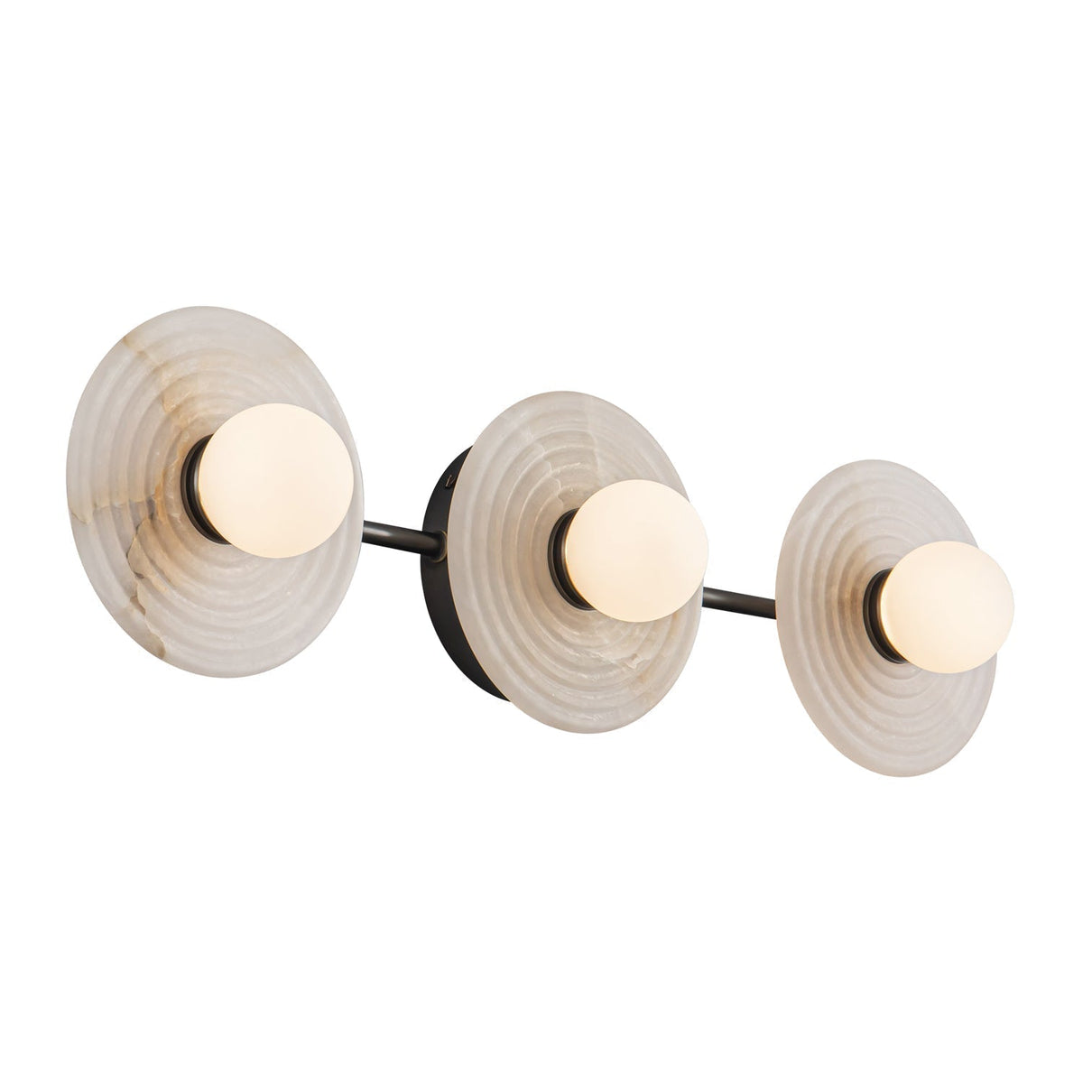Dahlia Triple Alabaster Wall Sconce-Jecanoli