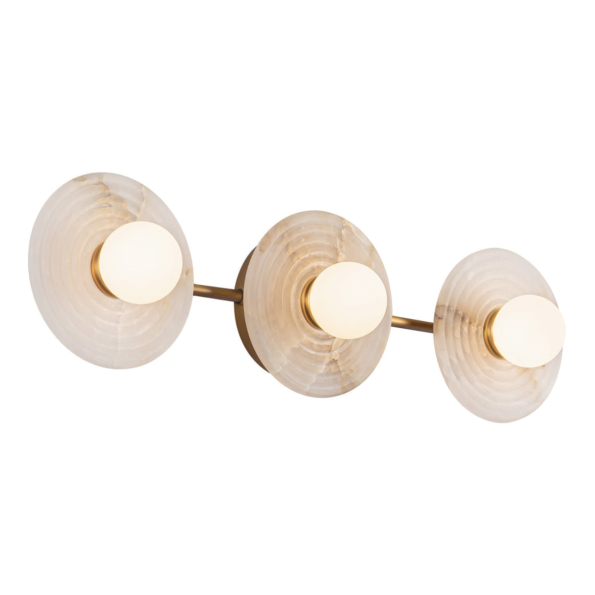 Dahlia Triple Alabaster Wall Sconce-Jecanoli