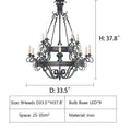Vintage Iron Simple Candle Art Chandelier for Living Room / Villa / Stairs