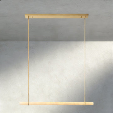Audubon Alabaster Single Bar Linear Chandelier-Jecanoli