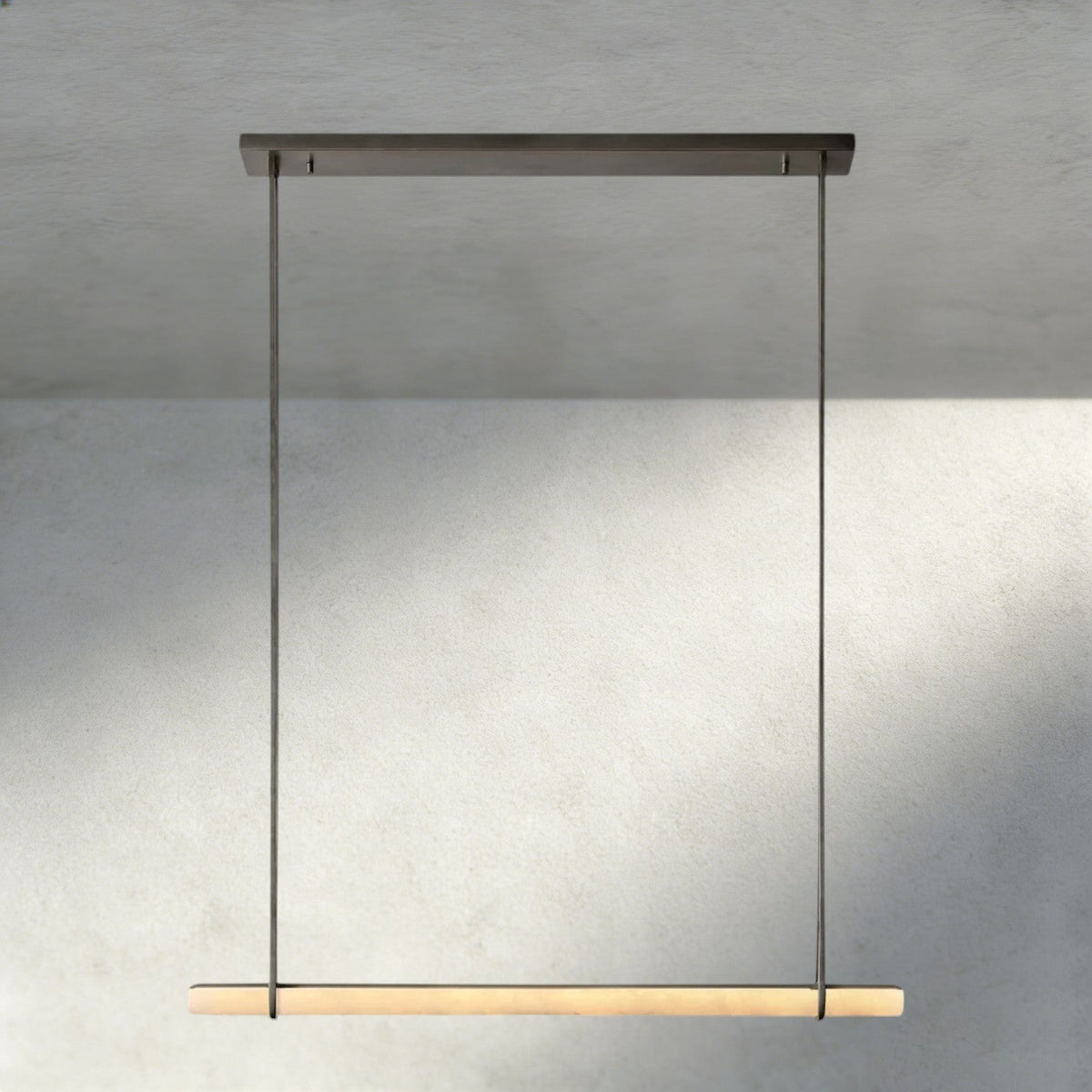 Audubon Alabaster Single Bar Linear Chandelier-Jecanoli