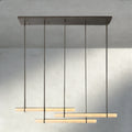 Audubon Alabaster Triple Bar Linear Chandelier-Jecanoli