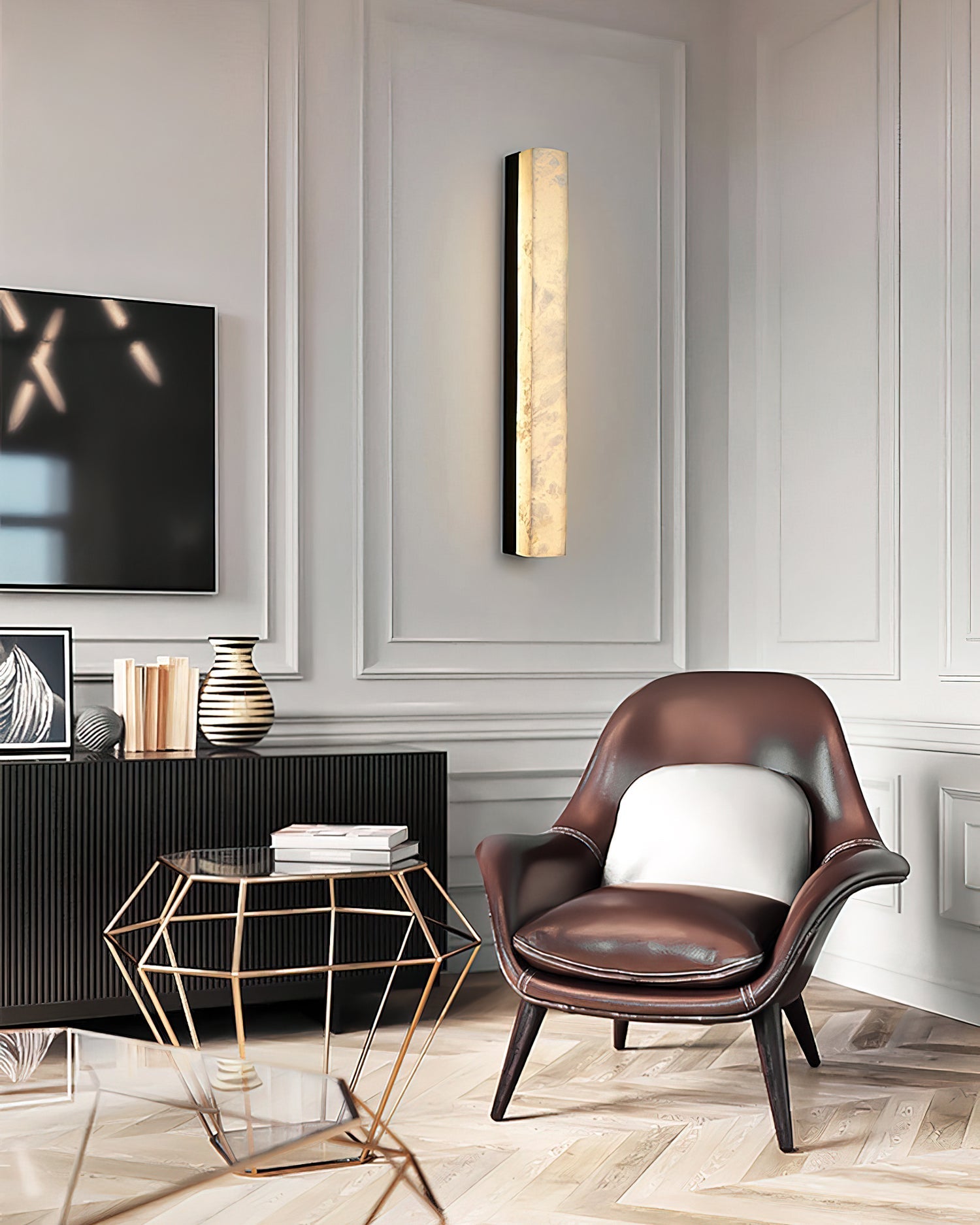 Geometric Alabaster Wall Lamp