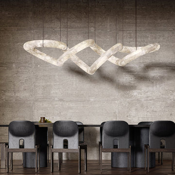 Designer Symmetrical Alabaster Pendant Chandelier-chandeliers for dining room,chandeliers for stairways,chandeliers for foyer,chandeliers for bedrooms,chandeliers for kitchen,chandeliers for living room-Jecanoli