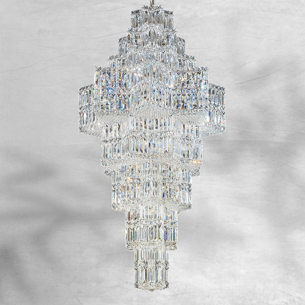 Celestia Luxury Crystal Chandelier | 63-Light Modern Foyer Lighting for High Ceilings 58H