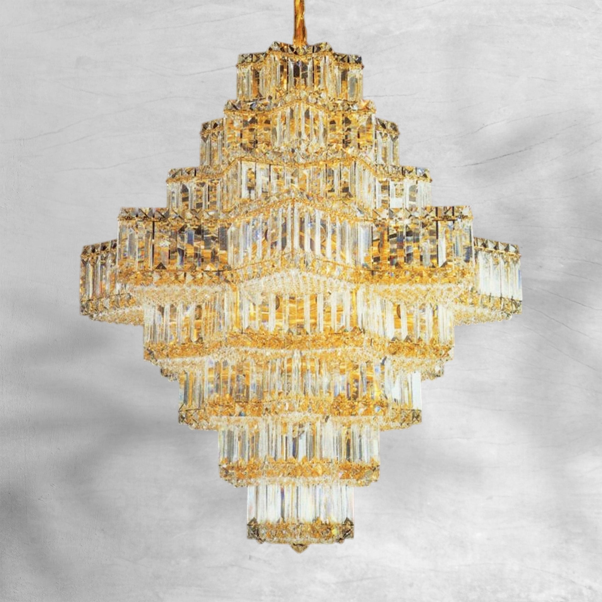 Celestia Grand Crystal Chandelier | Luxury Staircase & Entryway Lighting 36H
