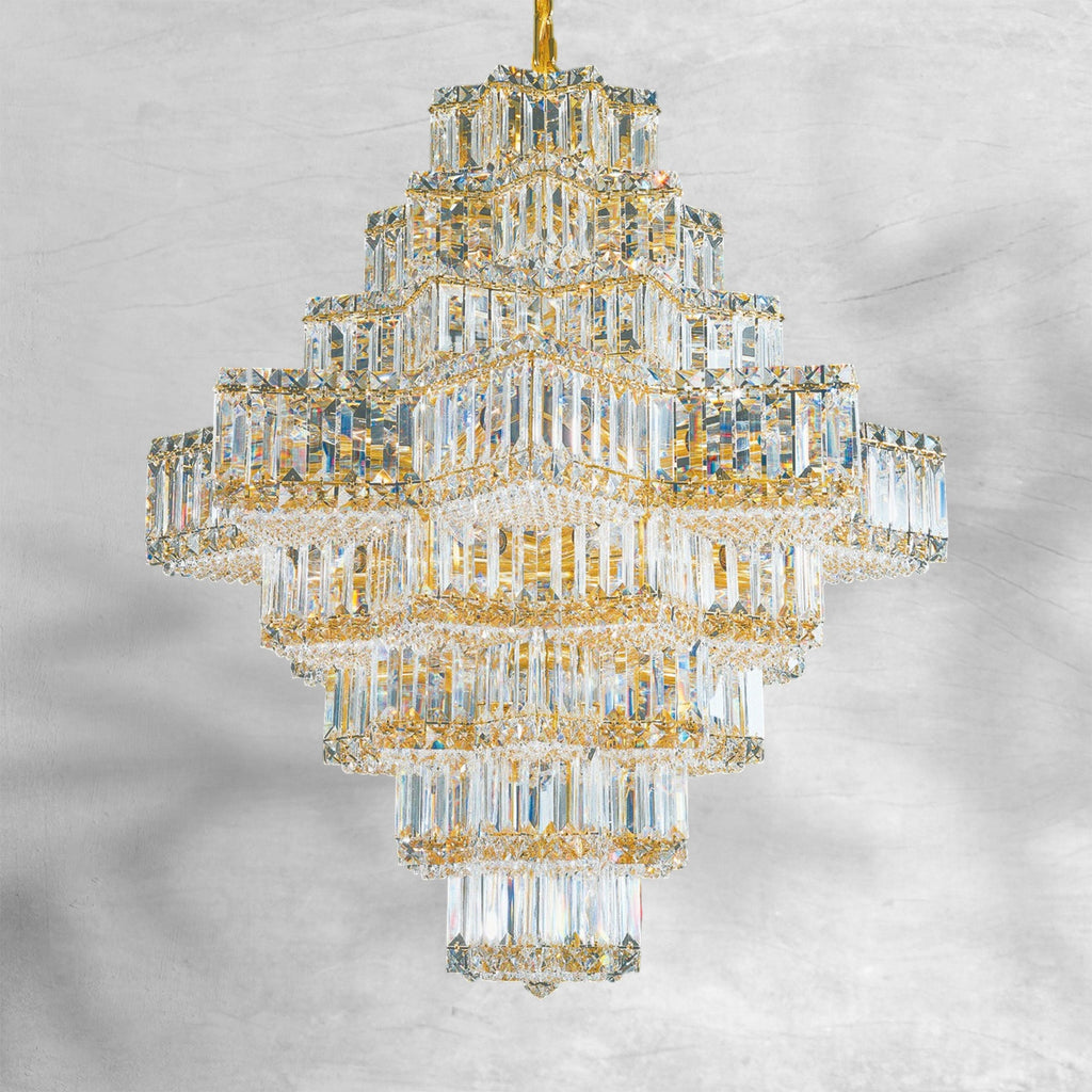 Celestia Grand Crystal Chandelier | Luxury Staircase & Entryway Lighting 36H