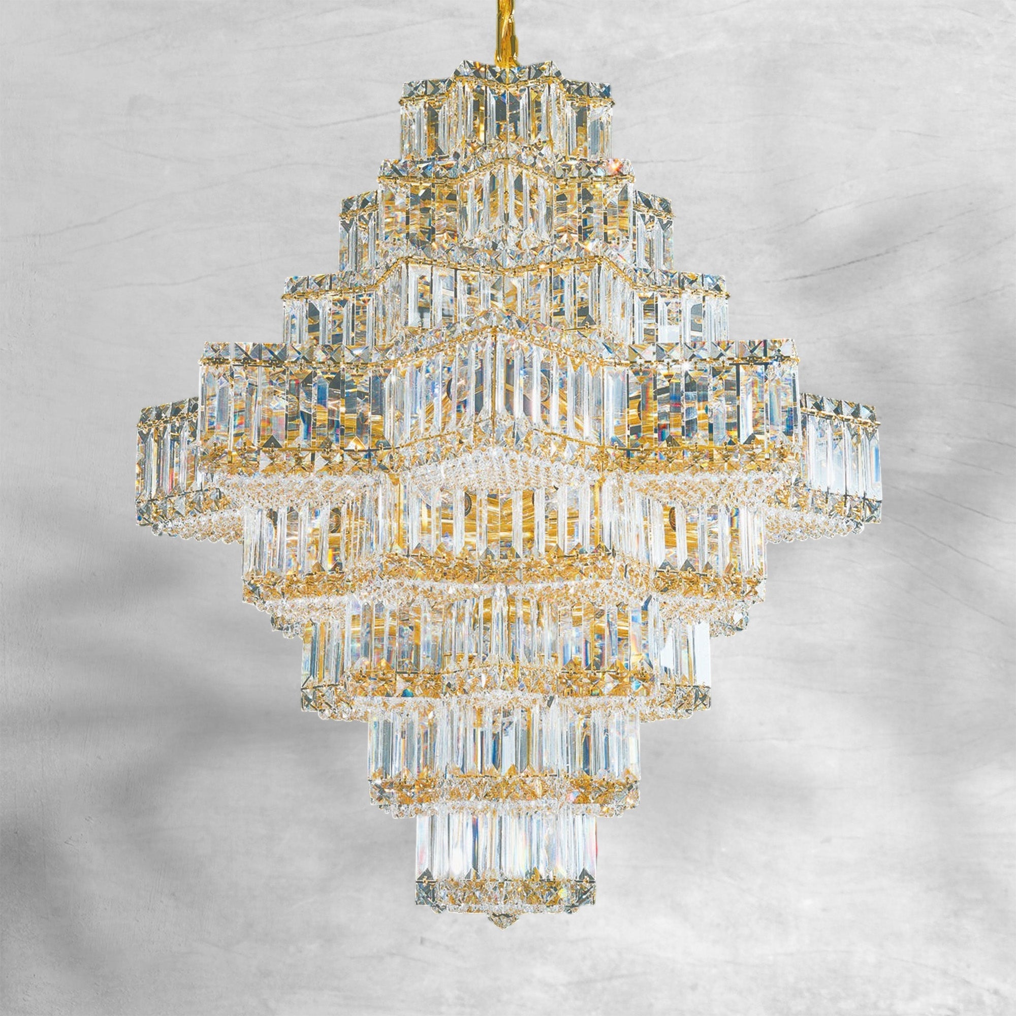Celestia Grand Crystal Chandelier | Luxury Staircase & Entryway Lighting 36H
