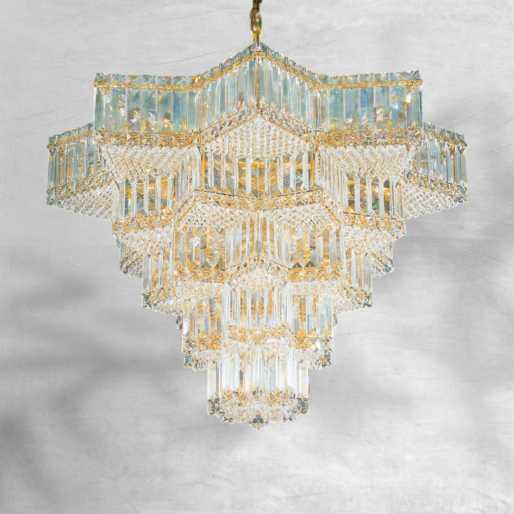Celestia Multi-Tier Crystal Chandelier | Luxury Foyer & Staircase Lighting 23H