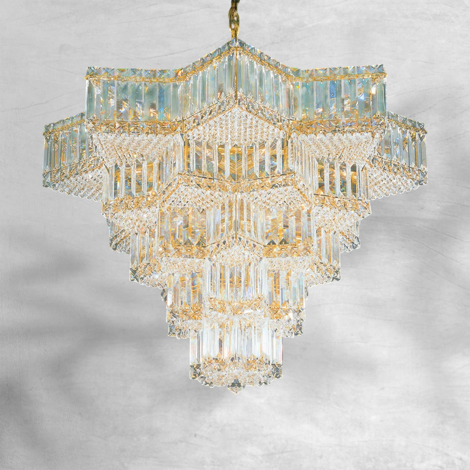 Celestia Multi-Tier Crystal Chandelier | Luxury Foyer & Staircase Lighting 23H