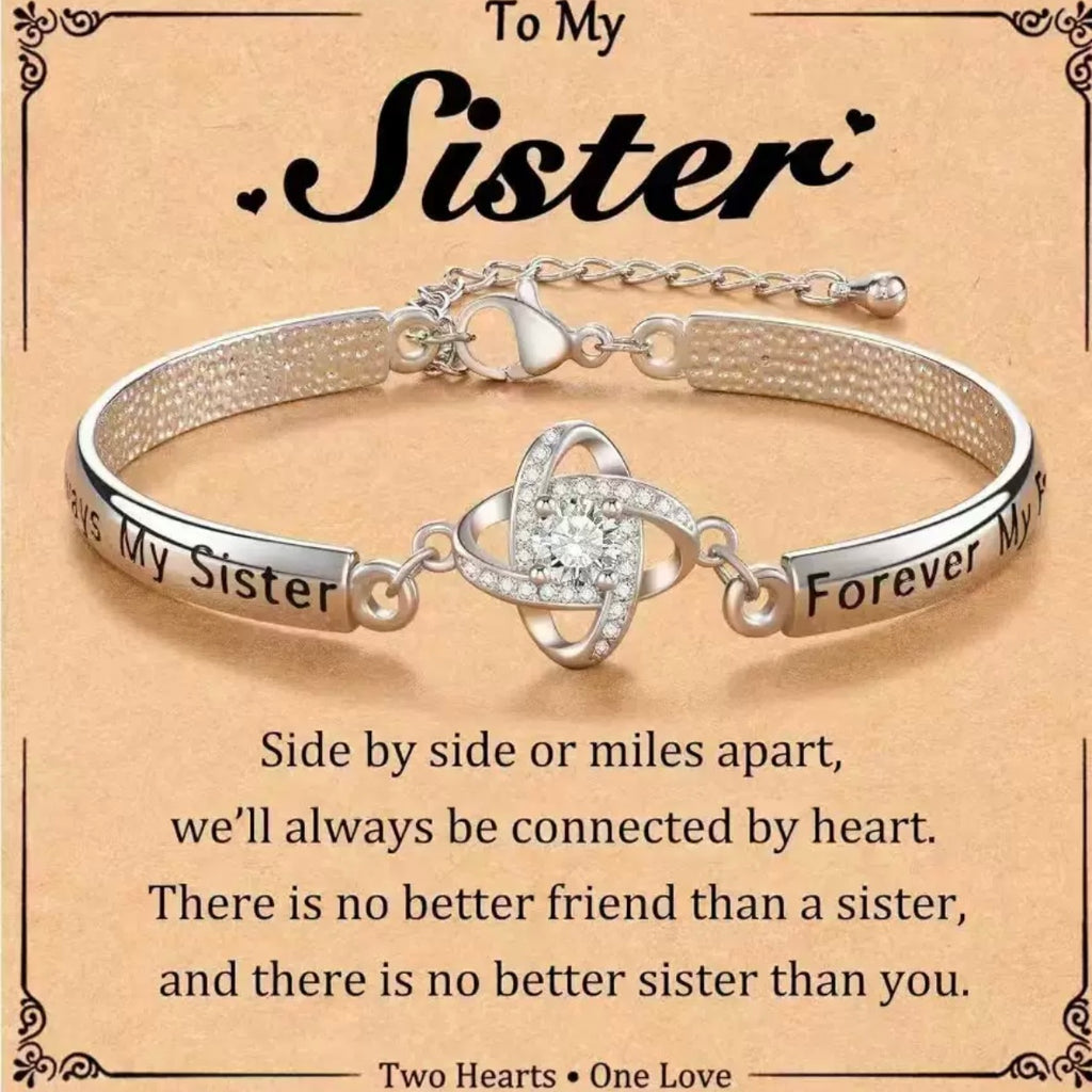 Forever My Sister Friendship Knot Bracelet