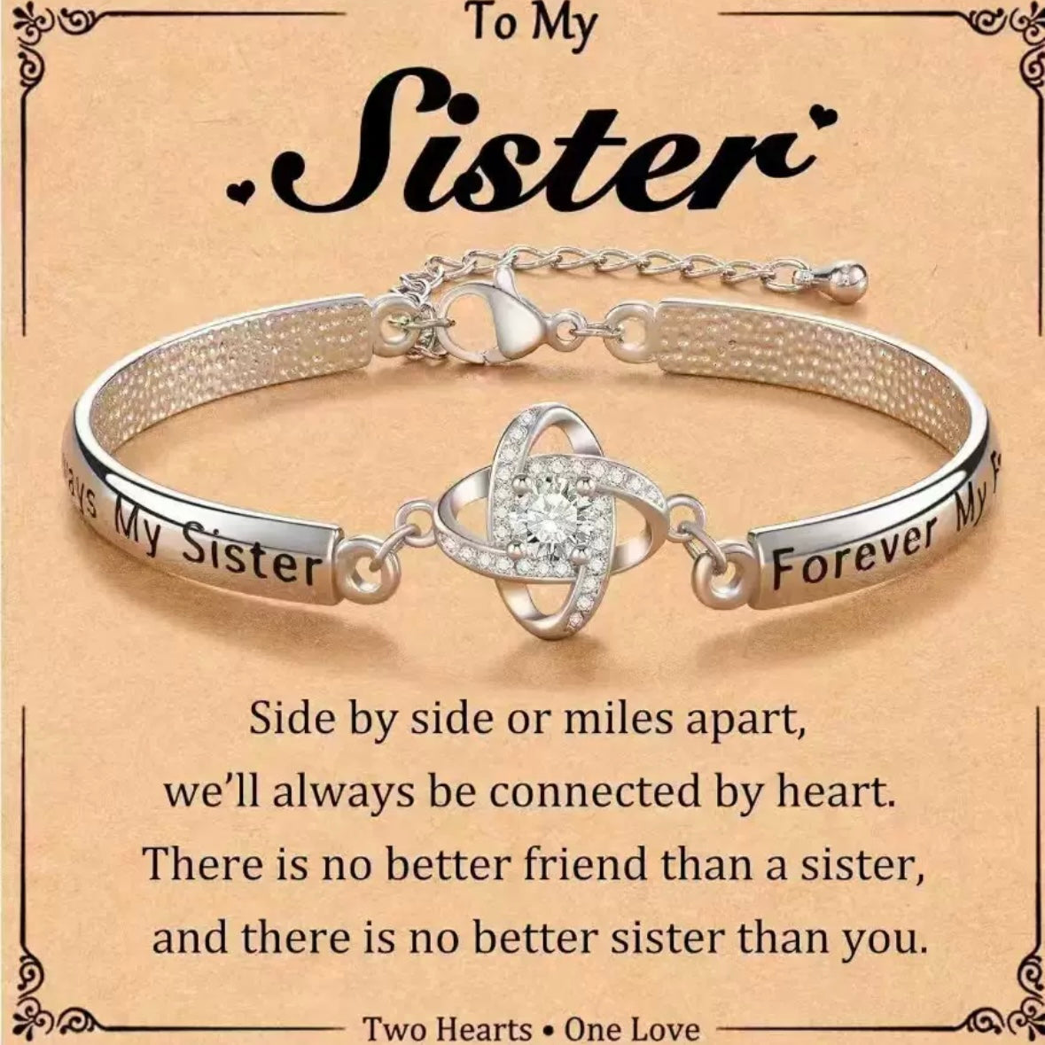 Forever My Sister Friendship Knot Bracelet