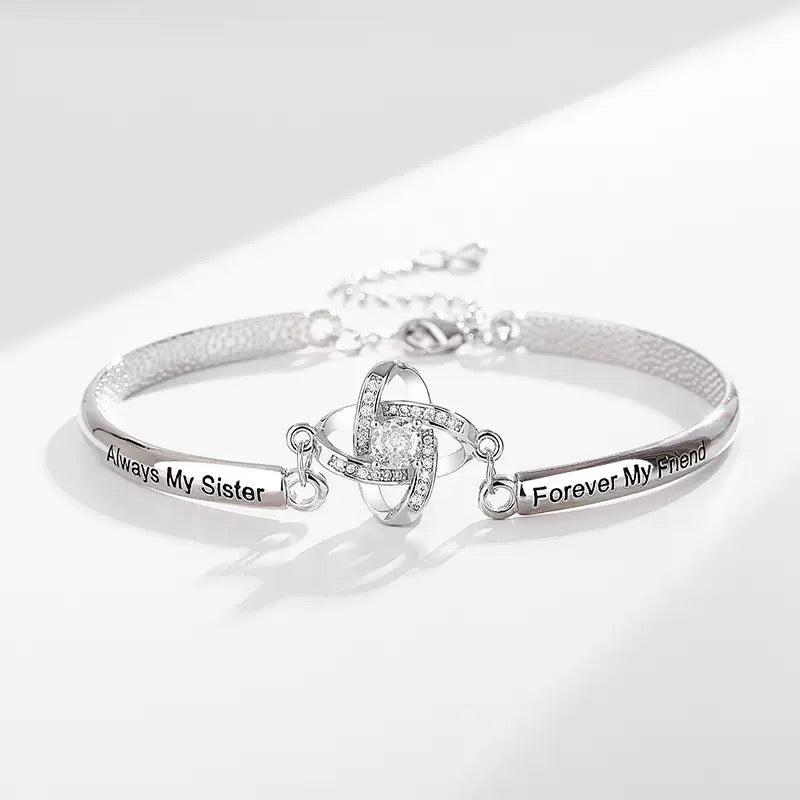 Forever My Sister Friendship Knot Bracelet
