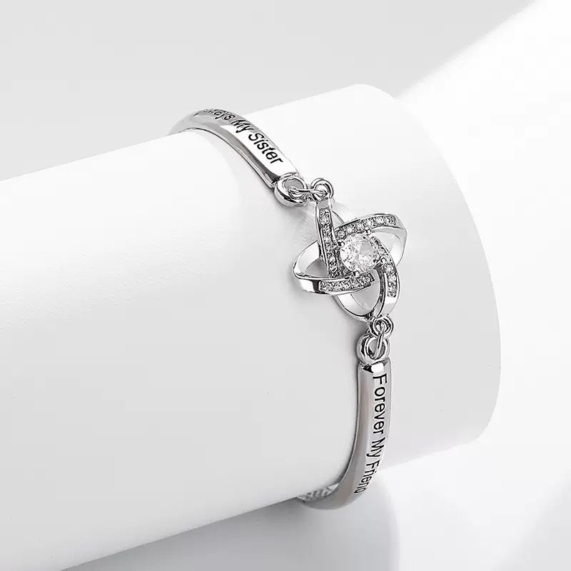 Forever My Sister Friendship Knot Bracelet