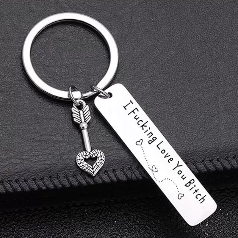Funny Best Friend Keychain – Heart Key Charm