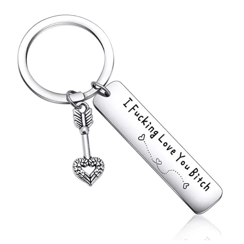 Funny Best Friend Keychain – Heart Key Charm