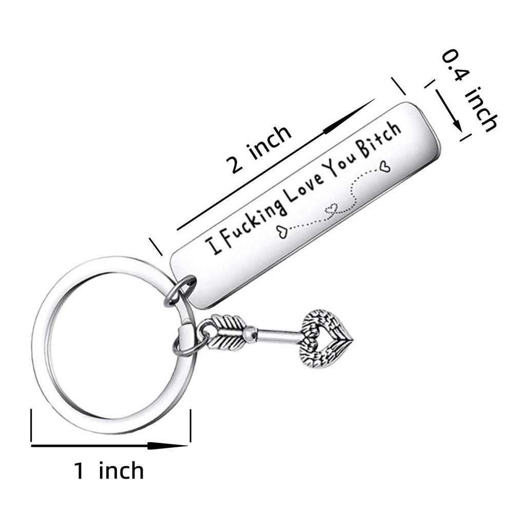 Funny Best Friend Keychain – Heart Key Charm