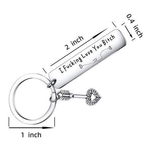Funny Best Friend Keychain – Heart Key Charm