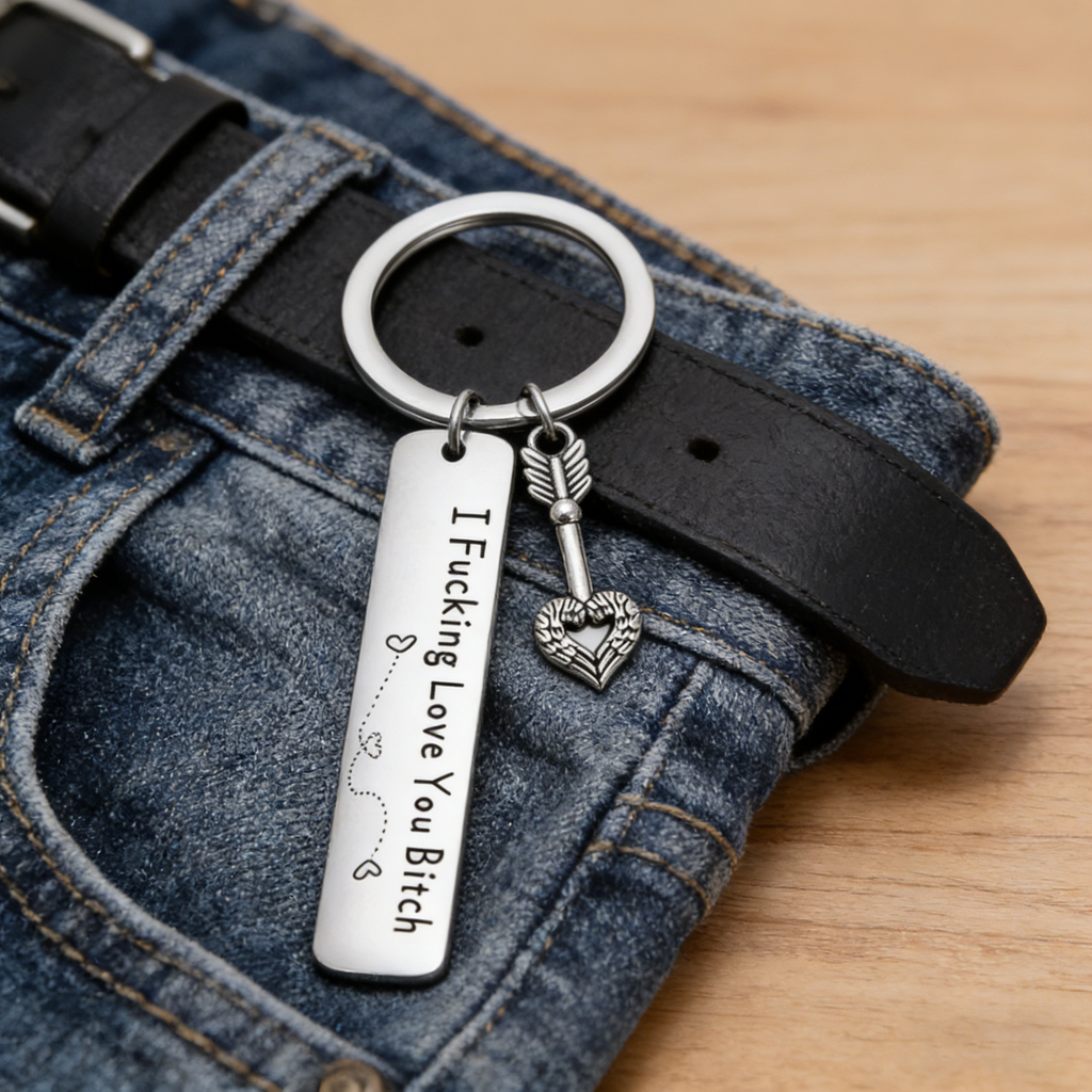 Funny Best Friend Keychain – Heart Key Charm